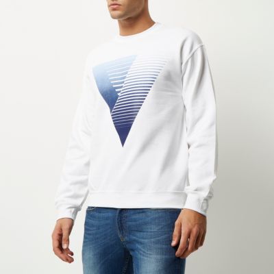 Blue triangle print sweatshirt